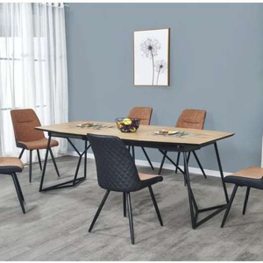 Lynda utdragbart matbord 160-210 cm - Ek/svart - Övriga matbord