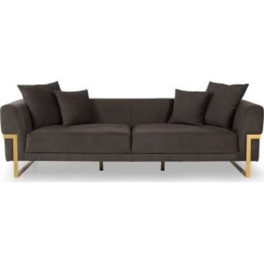 Magenta 3-sits soffa - Mörkbrun - 3-sits soffor