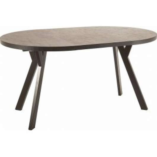 Medan förlängningsbart matbord 100x168 x 100 cm - Mörkbrun marmor laminat - Runda matbord