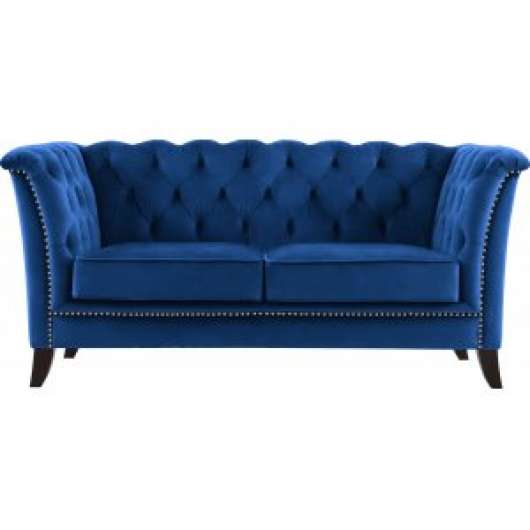 Milton Chesterfield 2-sits soffa i blå Sammet - 2-sits soffor